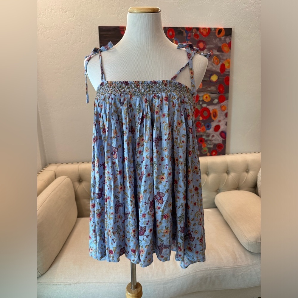 Free People Rule The World Romper in Blue Combo XS - Picture 2 of 9